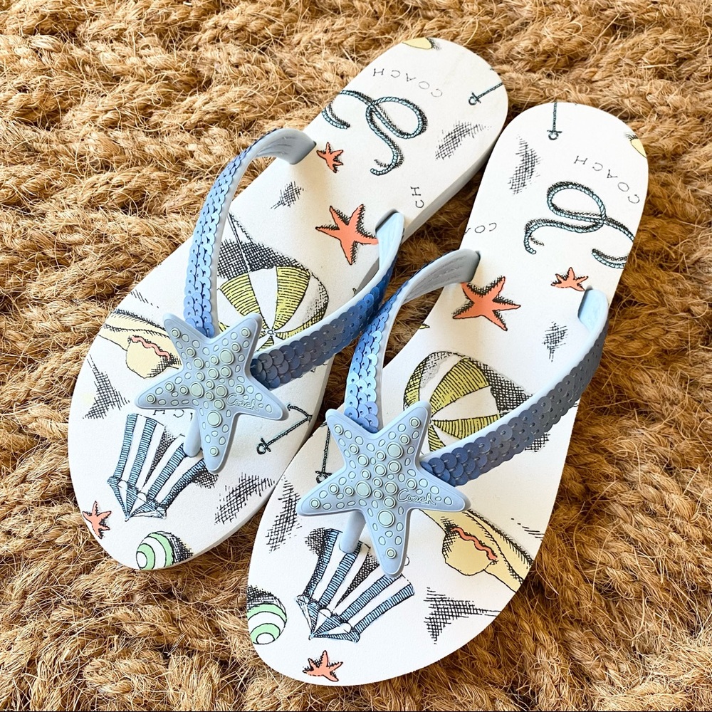 Coach Beach Flip Flops Flippers US 6 - Picture 2 of 5